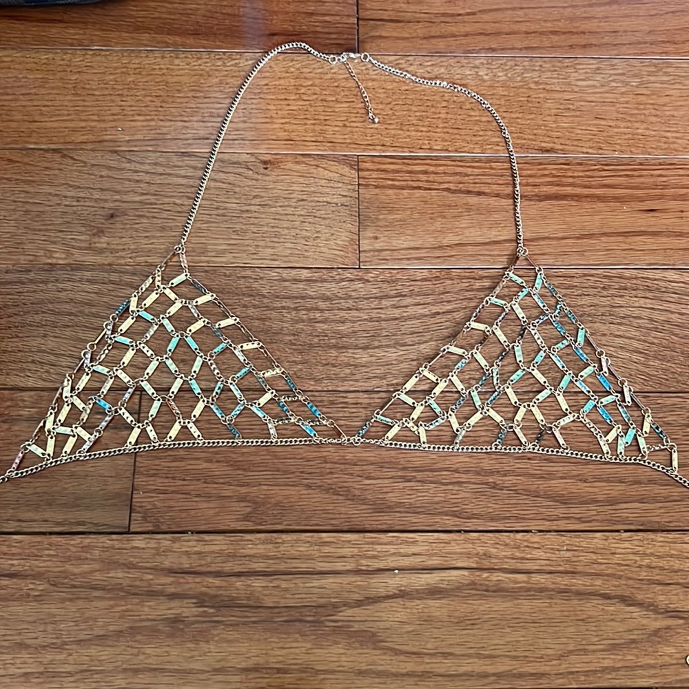 GOLD PLATED CHAIN BRA